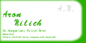 aron milich business card